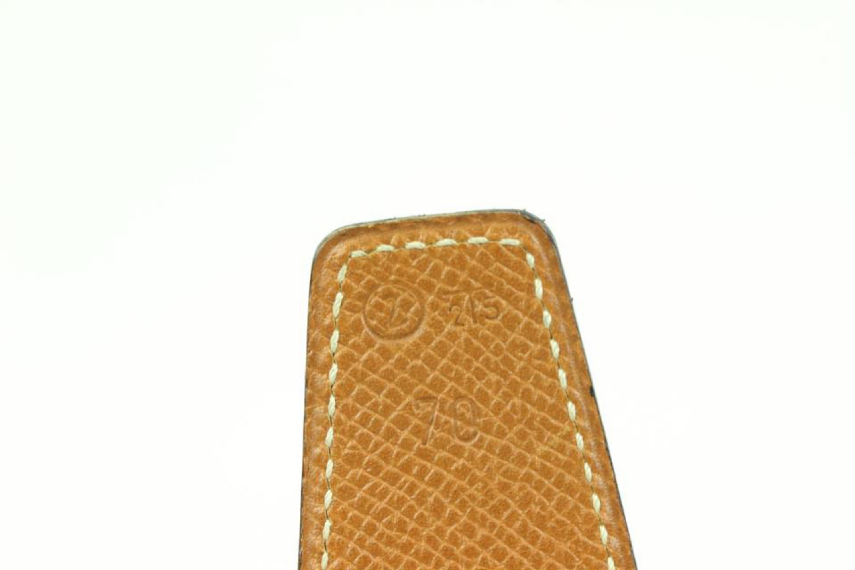 Hermès Black x Brown 32mm H Logo Belt Kit Gold Buckle 3h318s For Sale 4