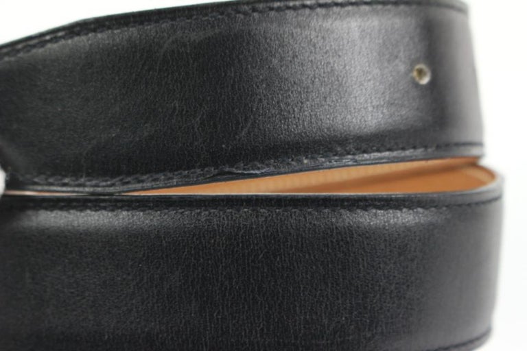 Hermès Black x Brown 32mm H Logo Belt Kit Gold Buckle 3h318s  display picture 3