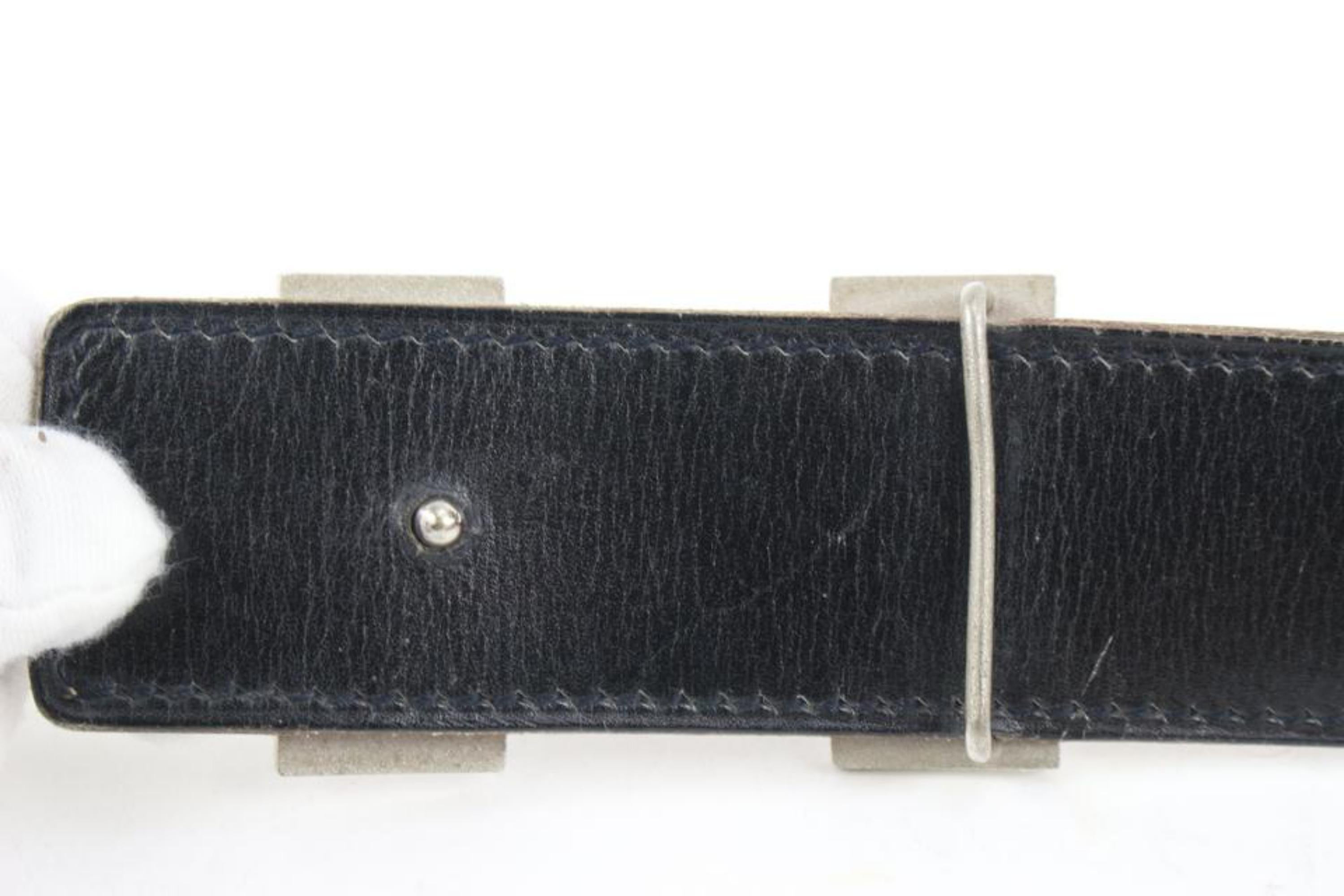 Hermès Black x Brown 32mm Reversible Guilloche H Logo Belt Kit Silver 7h318s 5