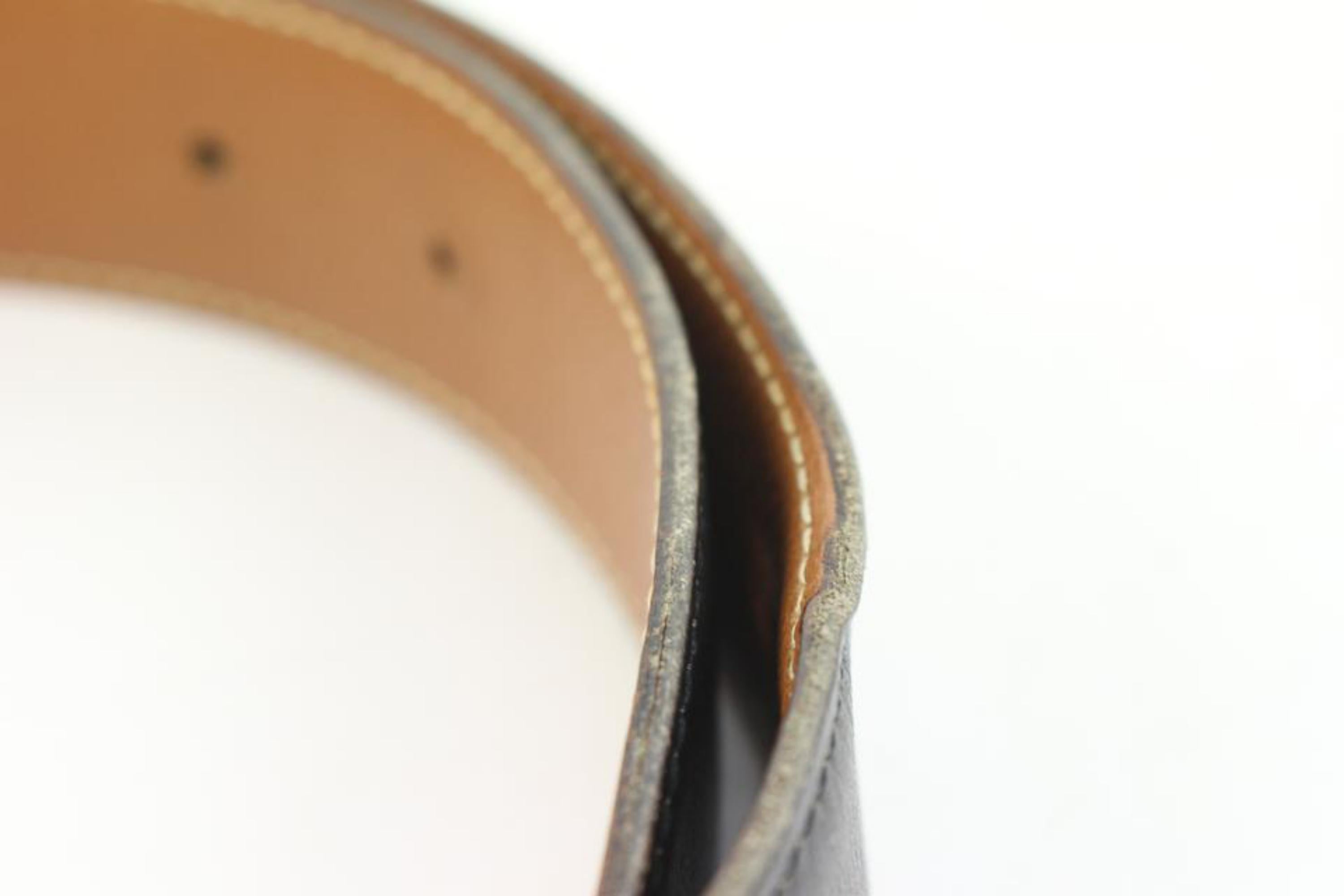 Hermès Black x Brown 32mm Reversible H Logo Belt Kit 78h221s In Good Condition For Sale In Dix hills, NY