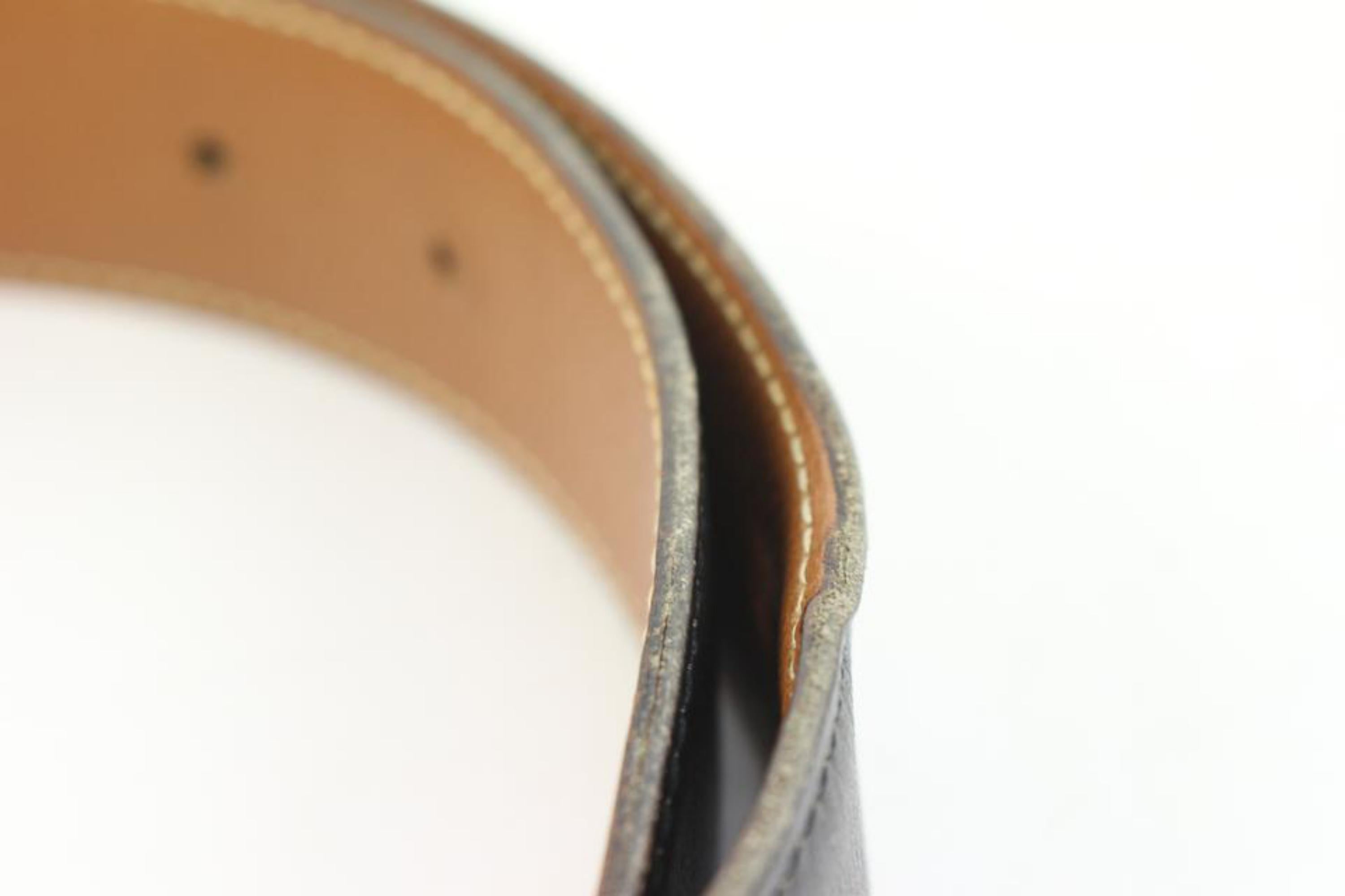 Hermès Black x Brown 32mm Reversible H Logo Belt Kit 78h221s In Good Condition In Dix hills, NY
