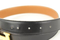 Hermès Black x Brown 32mm Reversible H Logo Belt Kit 84h615s