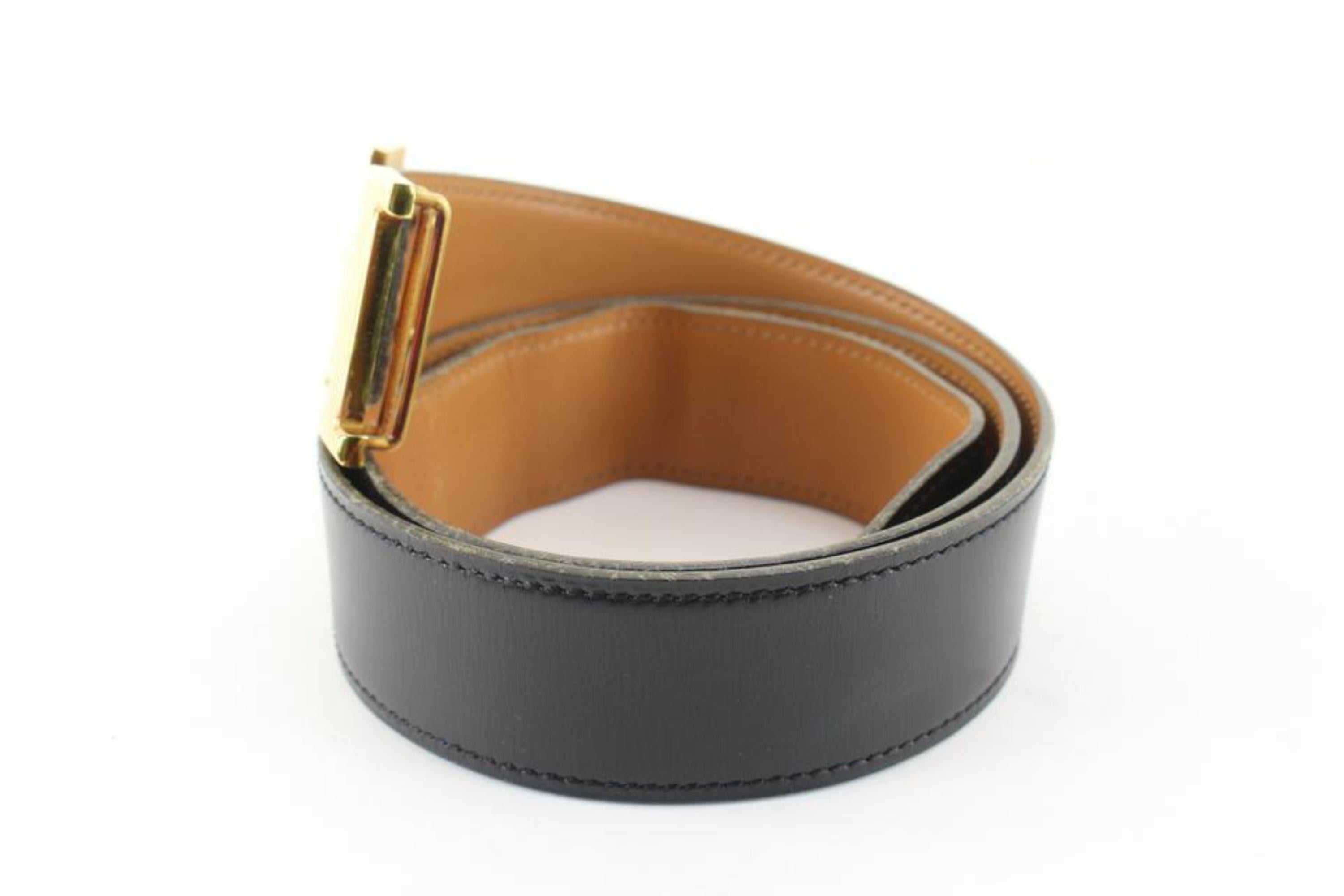 Hermès Black x Brown 32mm Reversible H Logo Belt Kit 97h630s 1