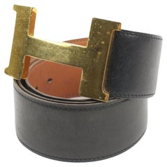 Hermès Black x Brown 42mm H Logo Belt Kit 54h218s