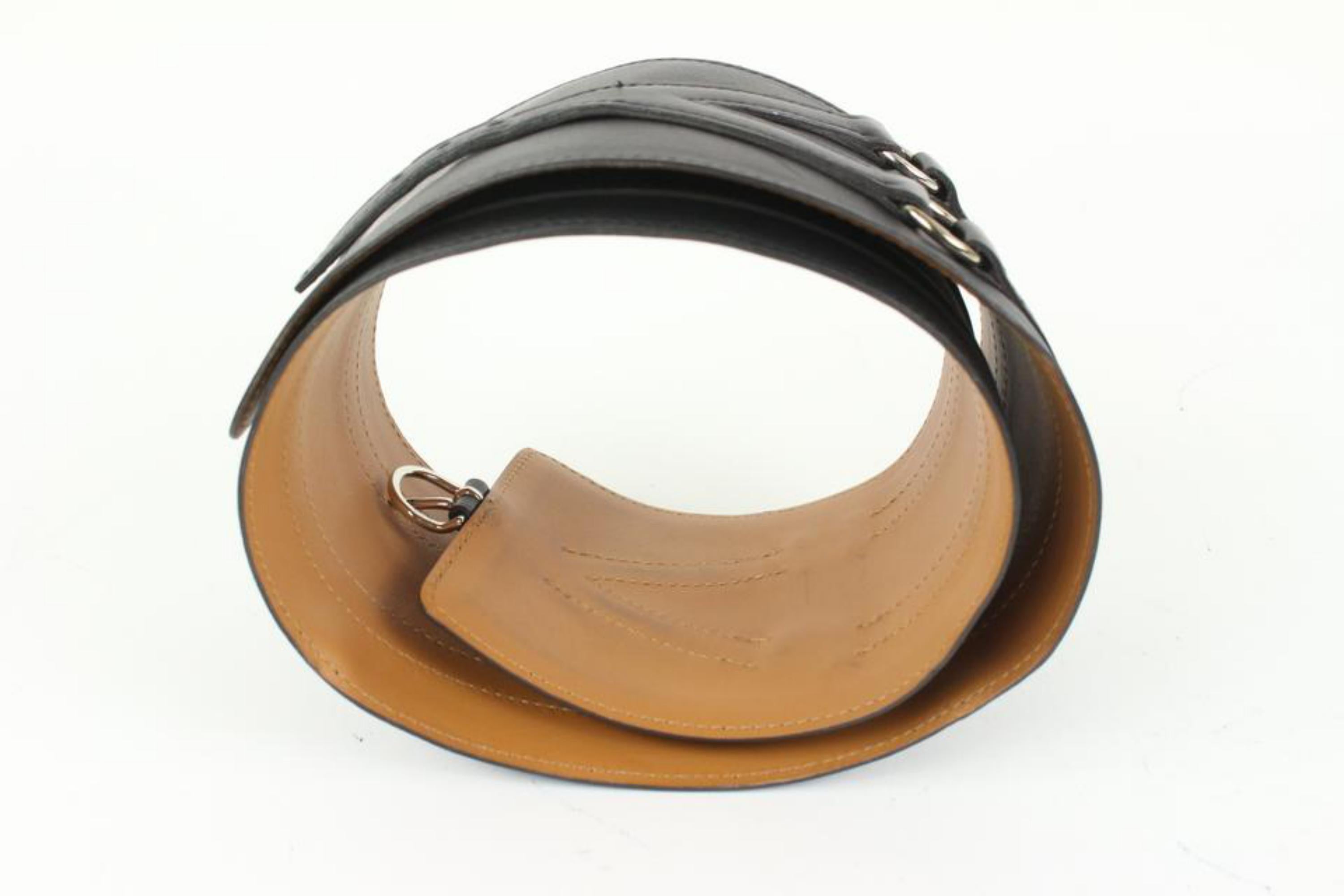 Hermès Black x Brown Corset Waist Belt 55h414s In Good Condition For Sale In Dix hills, NY