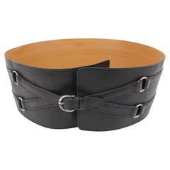Hermès Black x Brown Corset Waist Belt 55h414s