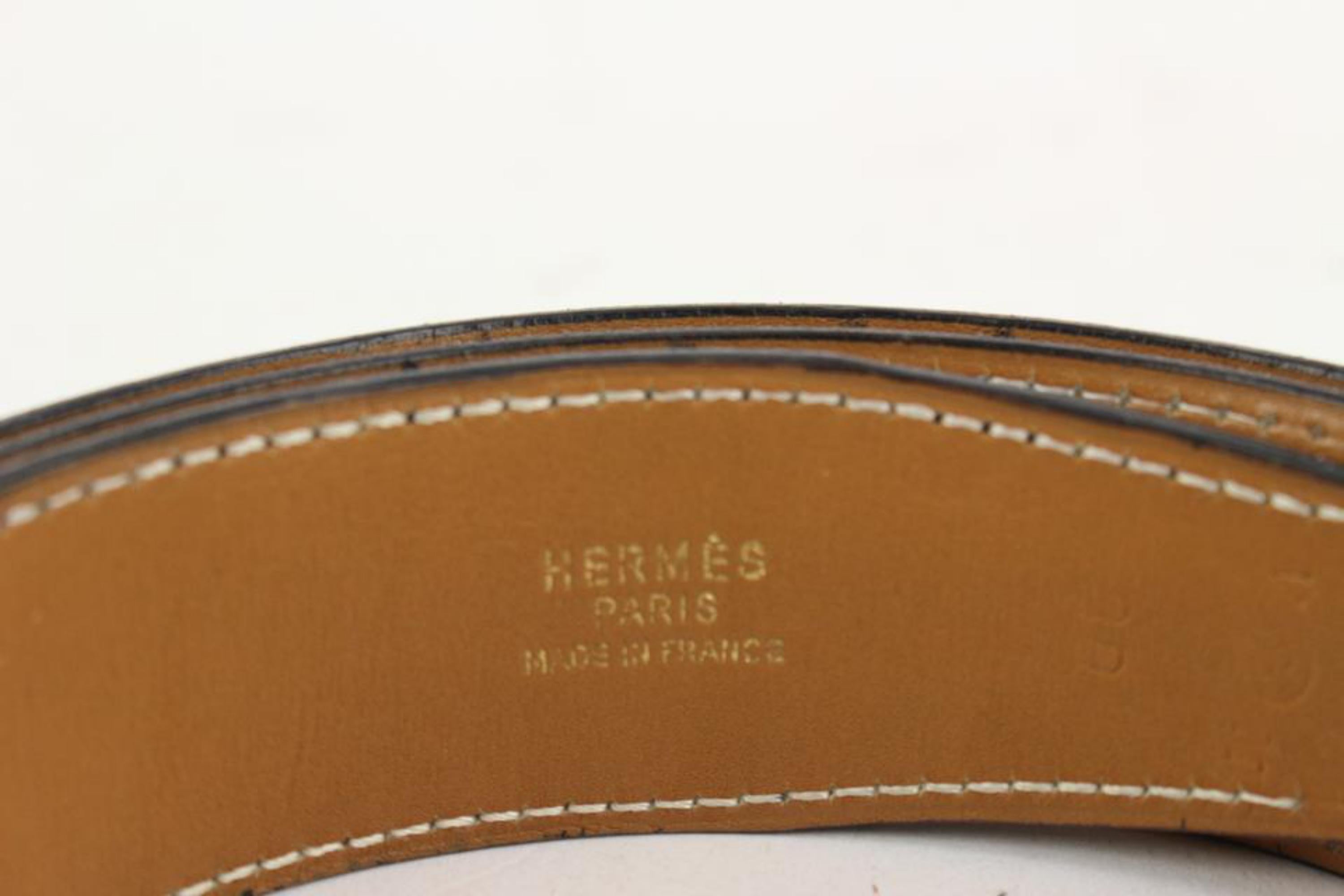 Hermès Black x Brown Leather Reversible Horse Logo Belt Kit 923her11 3