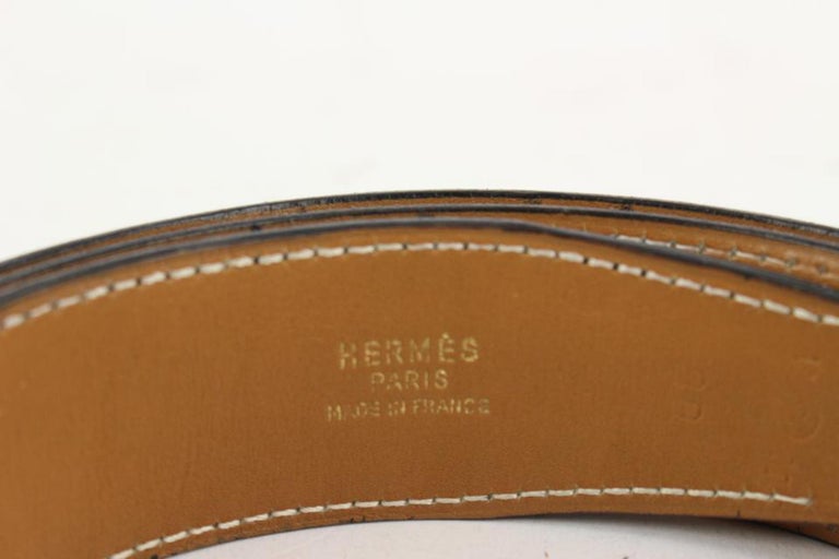 Hermès Black x Brown Leather Reversible Horse Logo Belt Kit 923her11 5