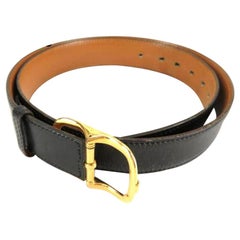 Hermès Black X Brown Reversible H Logo 223736 Belt
