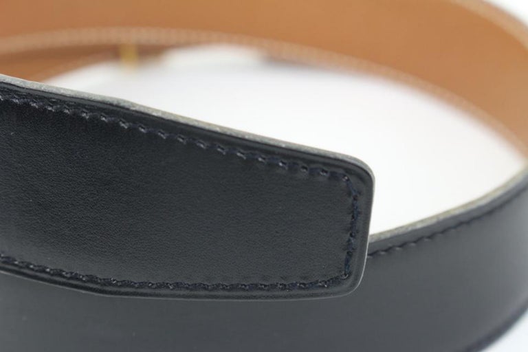 Hermès Black x Brown x Gold 32mm Reversible H Logo Belt Kit  display picture 2