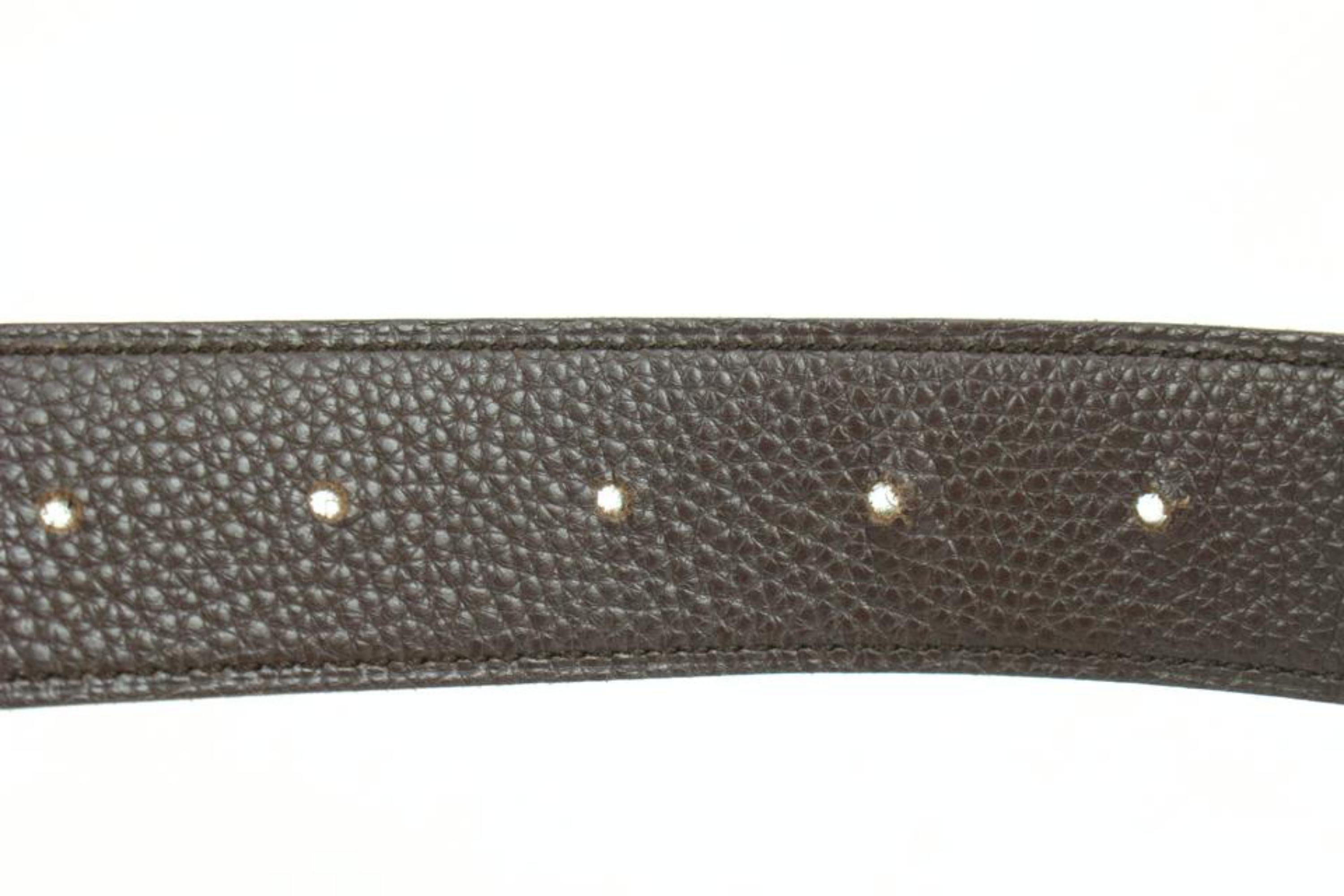 Women's Hermès Black x Brown x SIlver 32mm Reversible Strie H Logo Belt Kit 41he56 For Sale