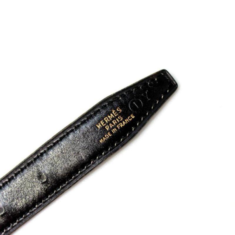 Hermès Black x Gold 18mm Reversible H Logo Belt Kit 861064  In Good Condition In Dix hills, NY