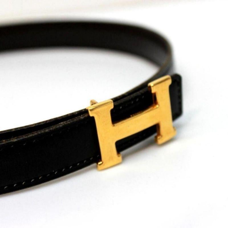 Hermès Black x Gold 18mm Reversible H Logo Belt Kit 861064  4