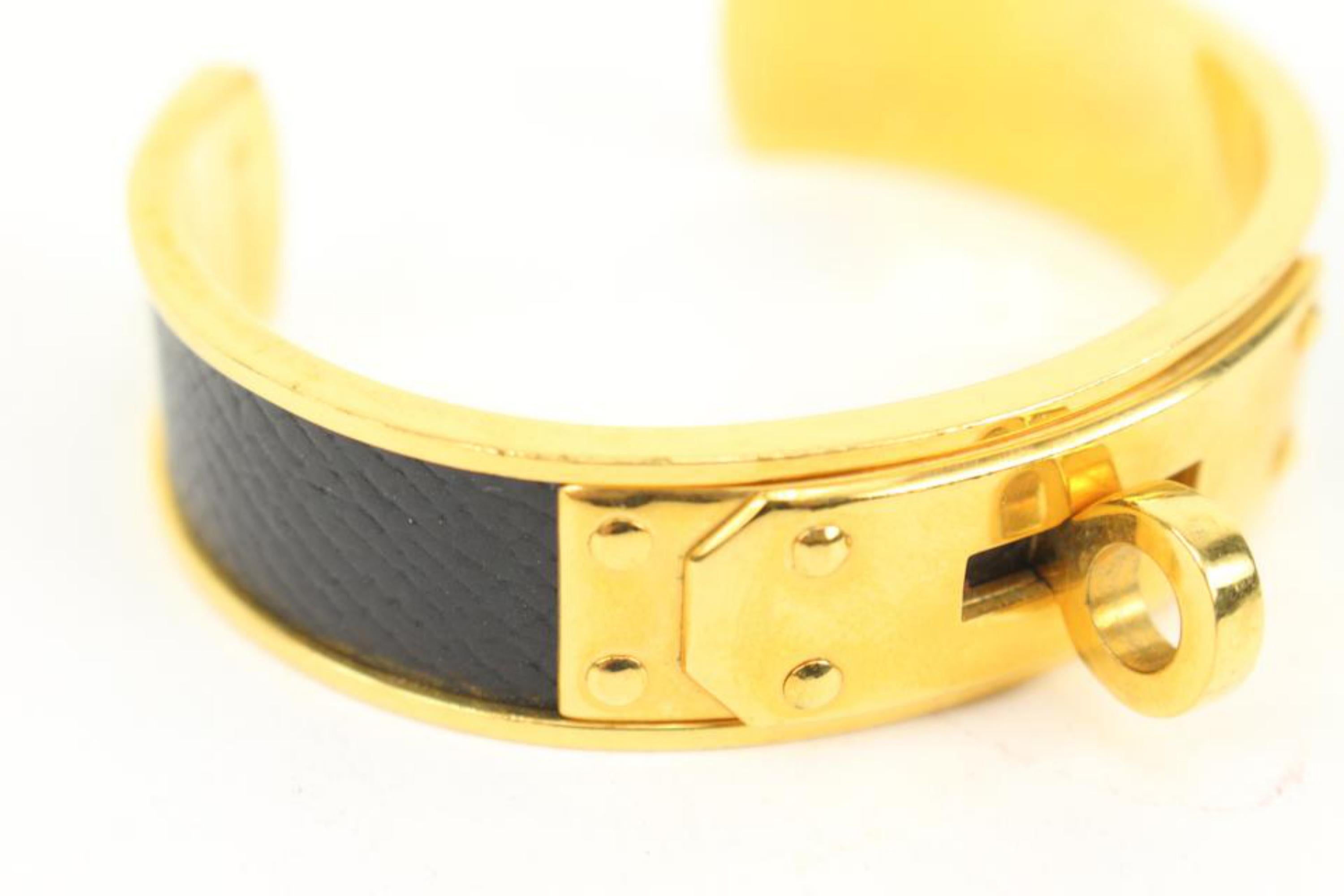 Hermès Black x Gold Kelly Cuff Bangle s331h40 7