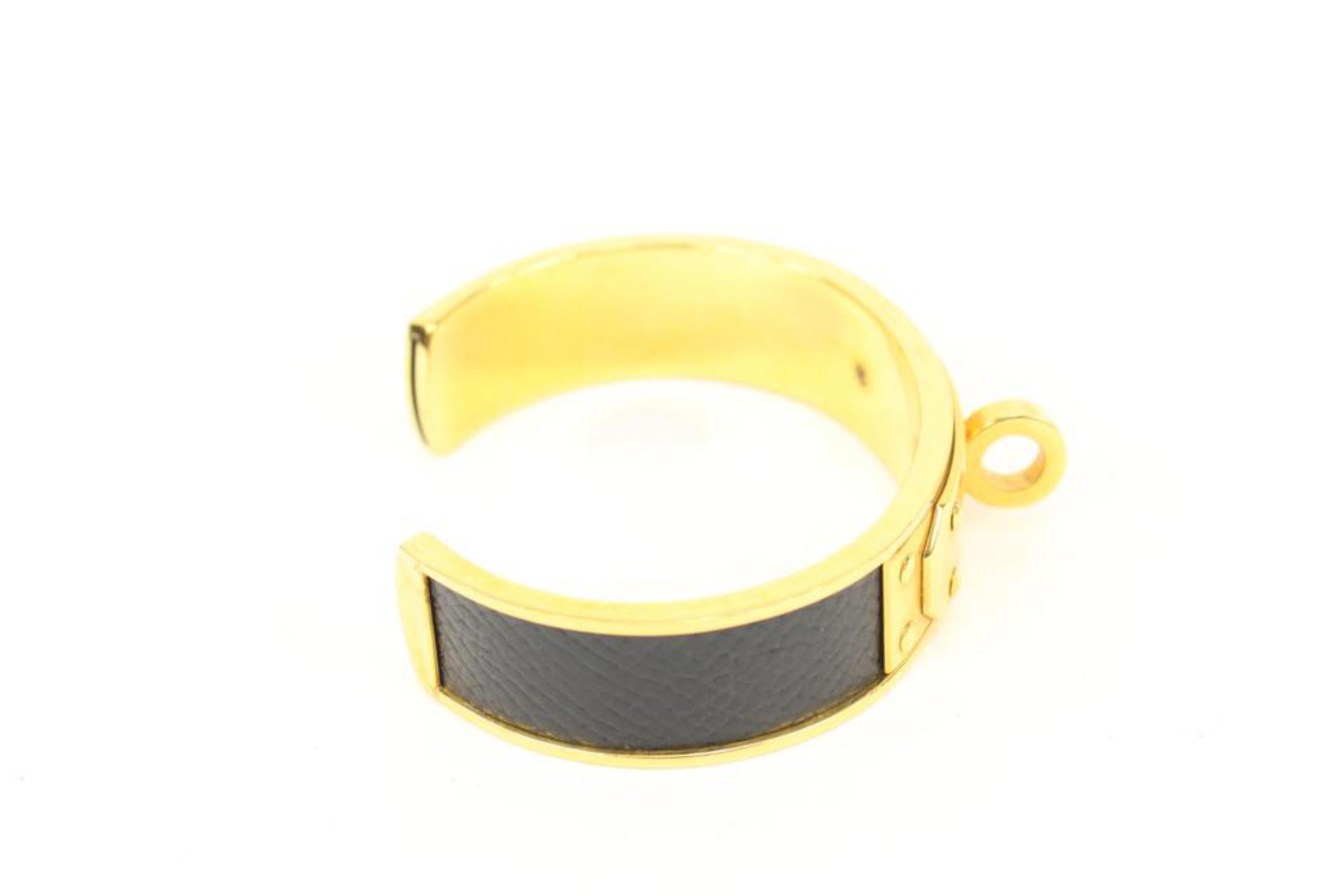 Hermès Black x Gold Kelly Cuff Bangle s331h40 1