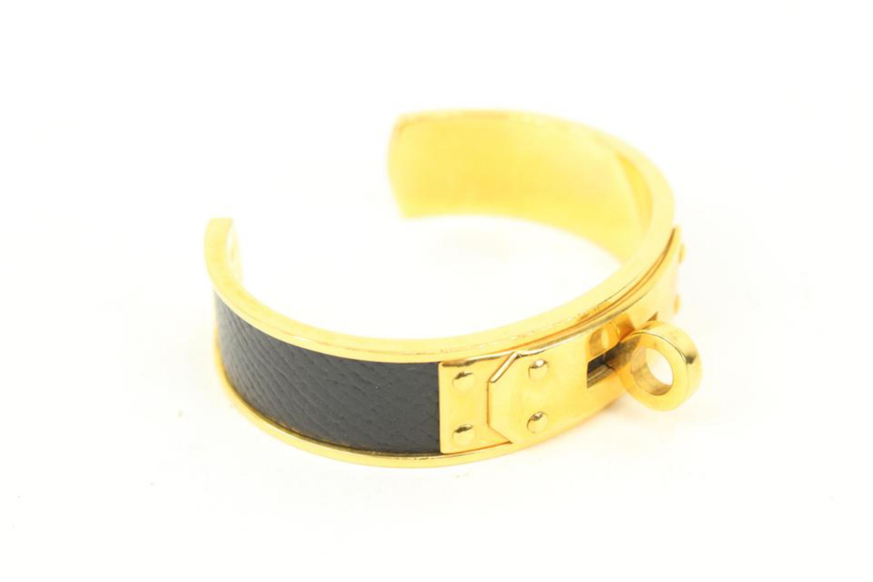 Hermès Black x Gold Kelly Cuff Bangle s331h40 3