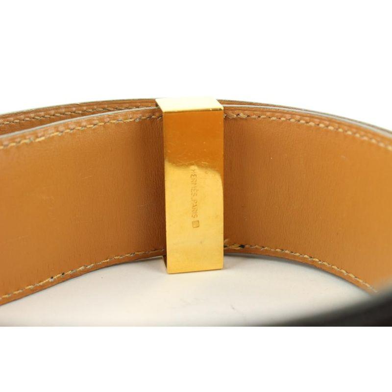 Hermes Black x Gold Medor Collier de Chien Waist Belt 727her324 In Good Condition For Sale In Dix hills, NY
