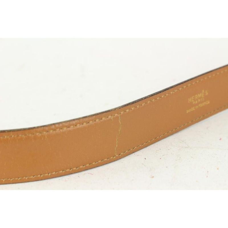 Hermès - Ceinture fer à cheval Wishbone noir et or 823her26 en vente 6