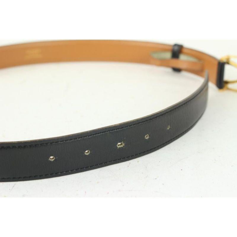 Hermès Black x Gold Wishbone Horseshoe Belt 823her26 For Sale 3