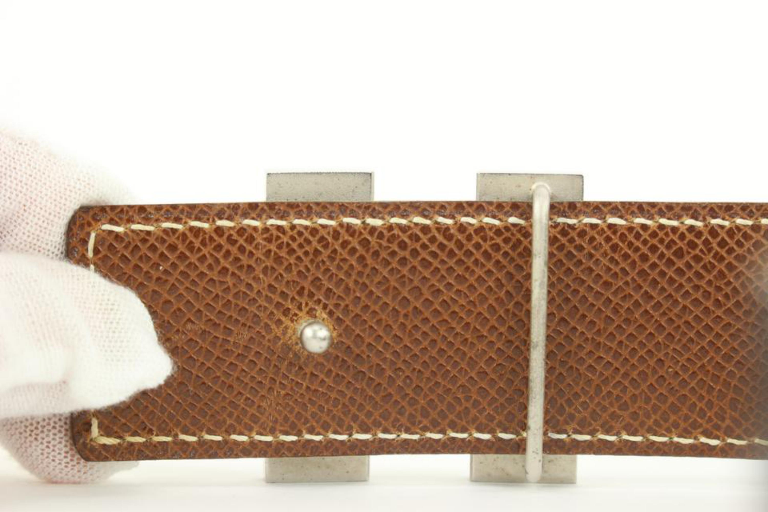 Hermès Black x Silver Reversible H Logo Cadena Belt Kit 852633 en vente 5