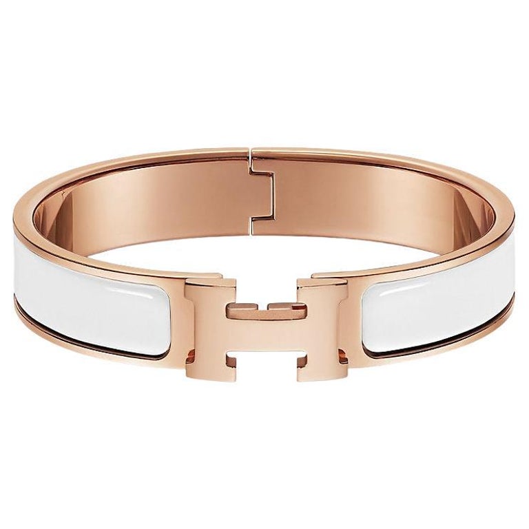 Hermés Blanc Clic H bracelet For Sale at 1stDibs
