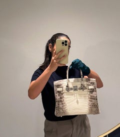 Hermès Blanc Himalaya Matte Niloticus Crocodile Leather Birkin 30cm Retourne