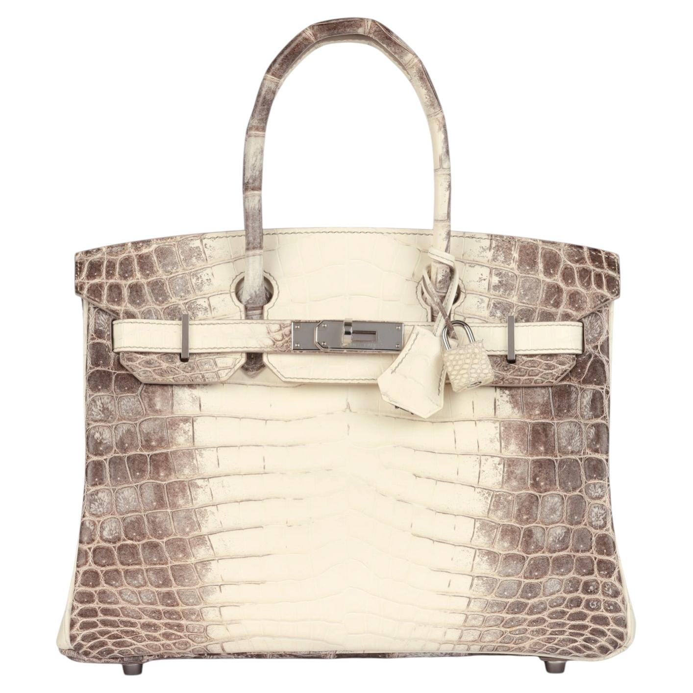 Hermès Blanc Himalaya Matte Niloticus Crocodile Leather Birkin 30cm Retourne