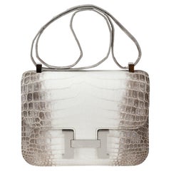 Hermès Blanc Himalaya Matte Niloticus Krokodilleder Constance 24