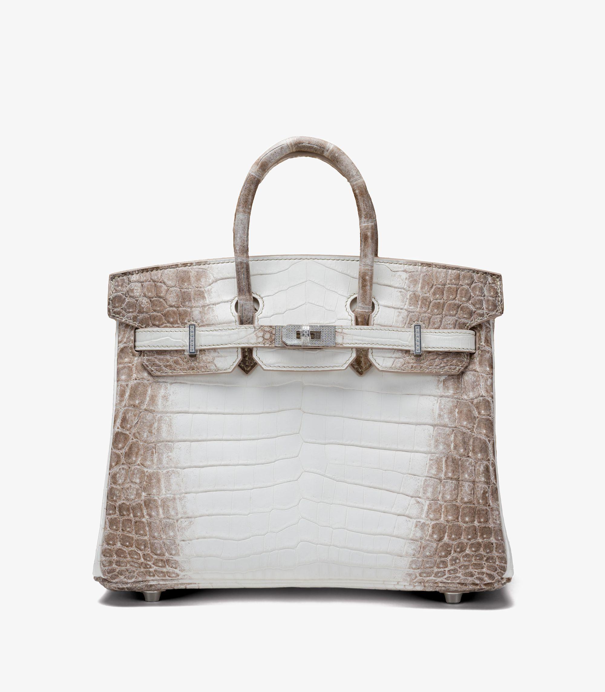 Hermès Blanc Himalaya Matte Niloticus Crocodile Leather Diamond Birkin 25cm In New Condition For Sale In Bishop's Stortford, Hertfordshire
