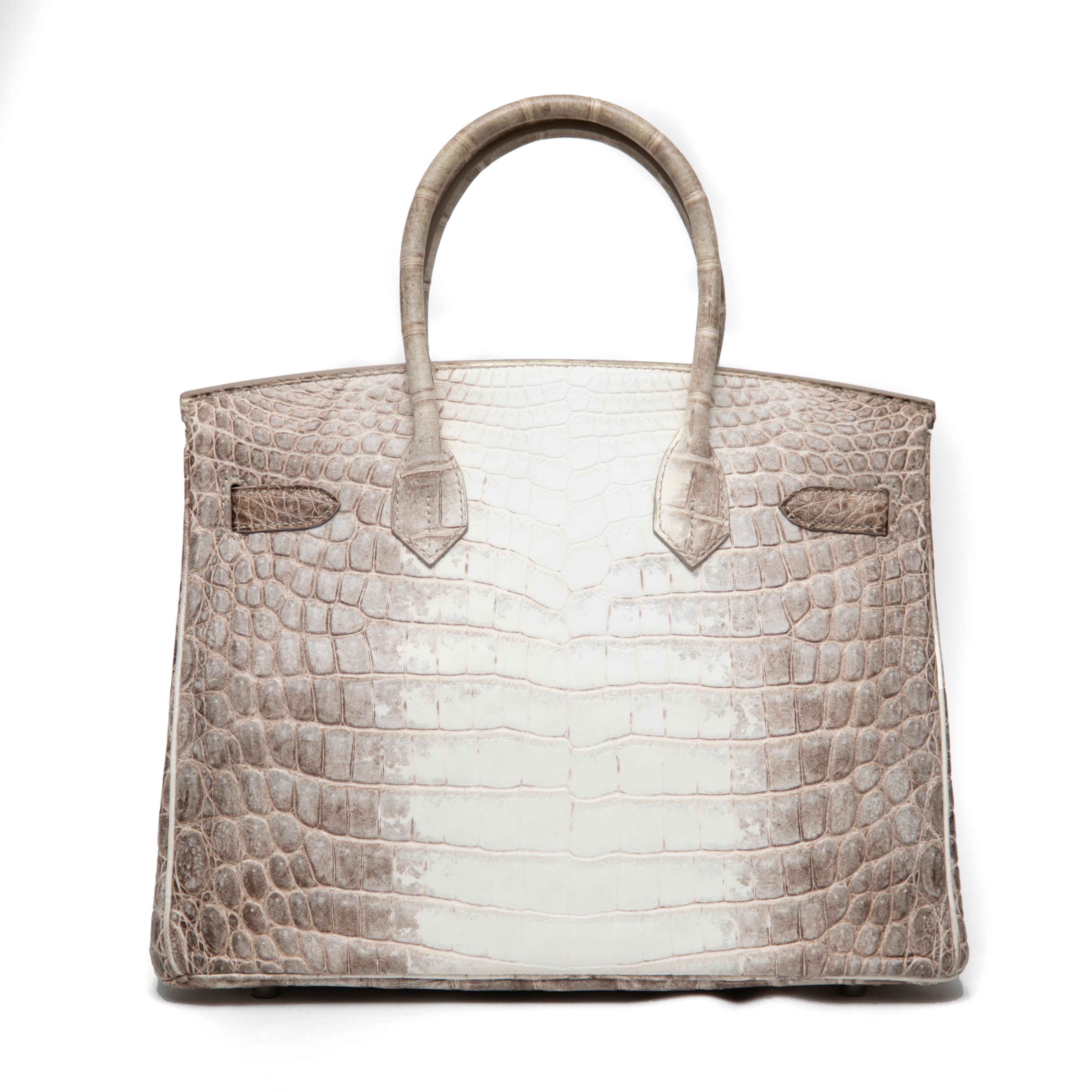 Hermès Blanc Himalayan Birkin 30CM mit Diamant verkrustet 18k WG Hardware im Zustand „Hervorragend“ im Angebot in West Hartford, CT
