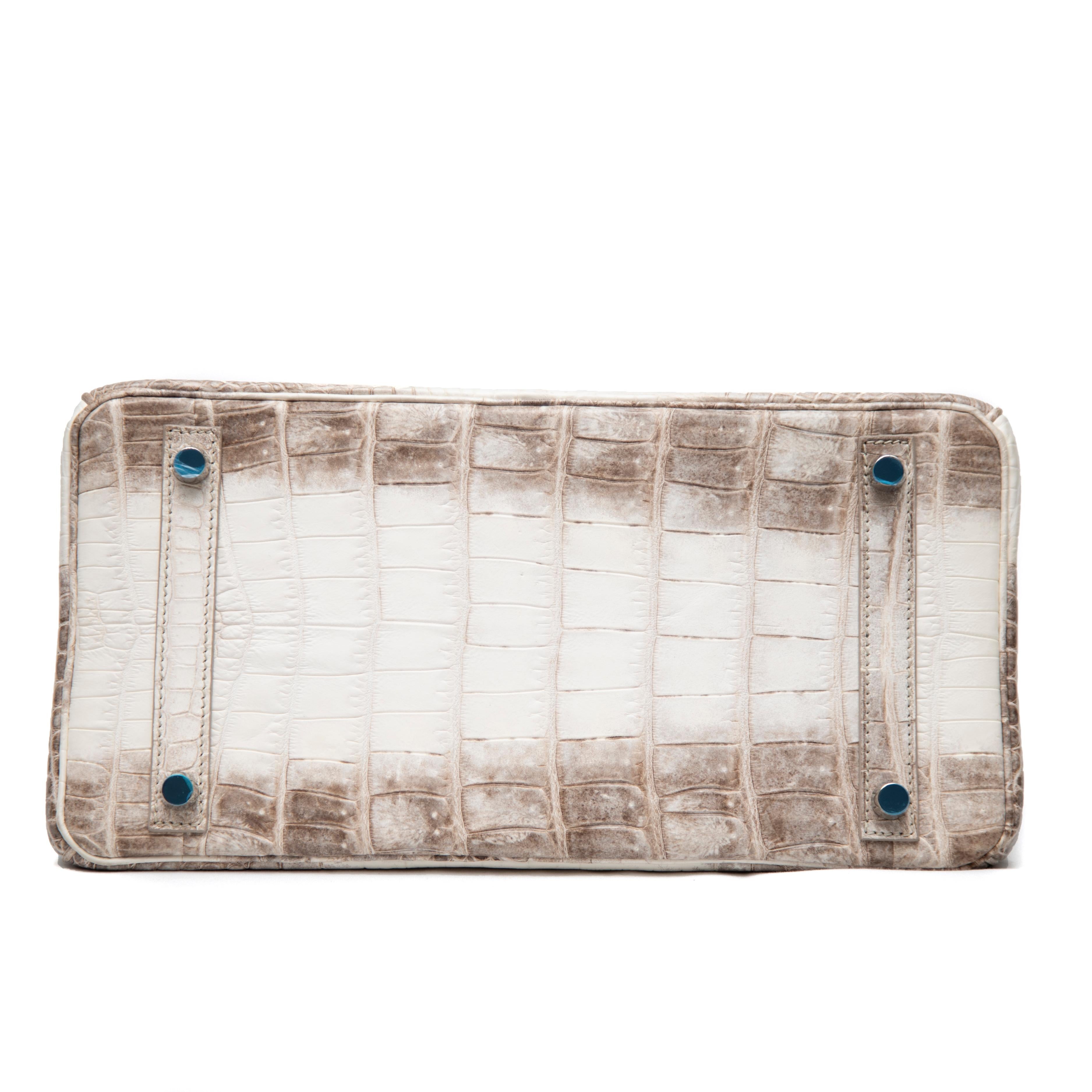 Hermès Blanc Himalayan Birkin 30CM mit Diamant verkrustet 18k WG Hardware für Damen oder Herren im Angebot