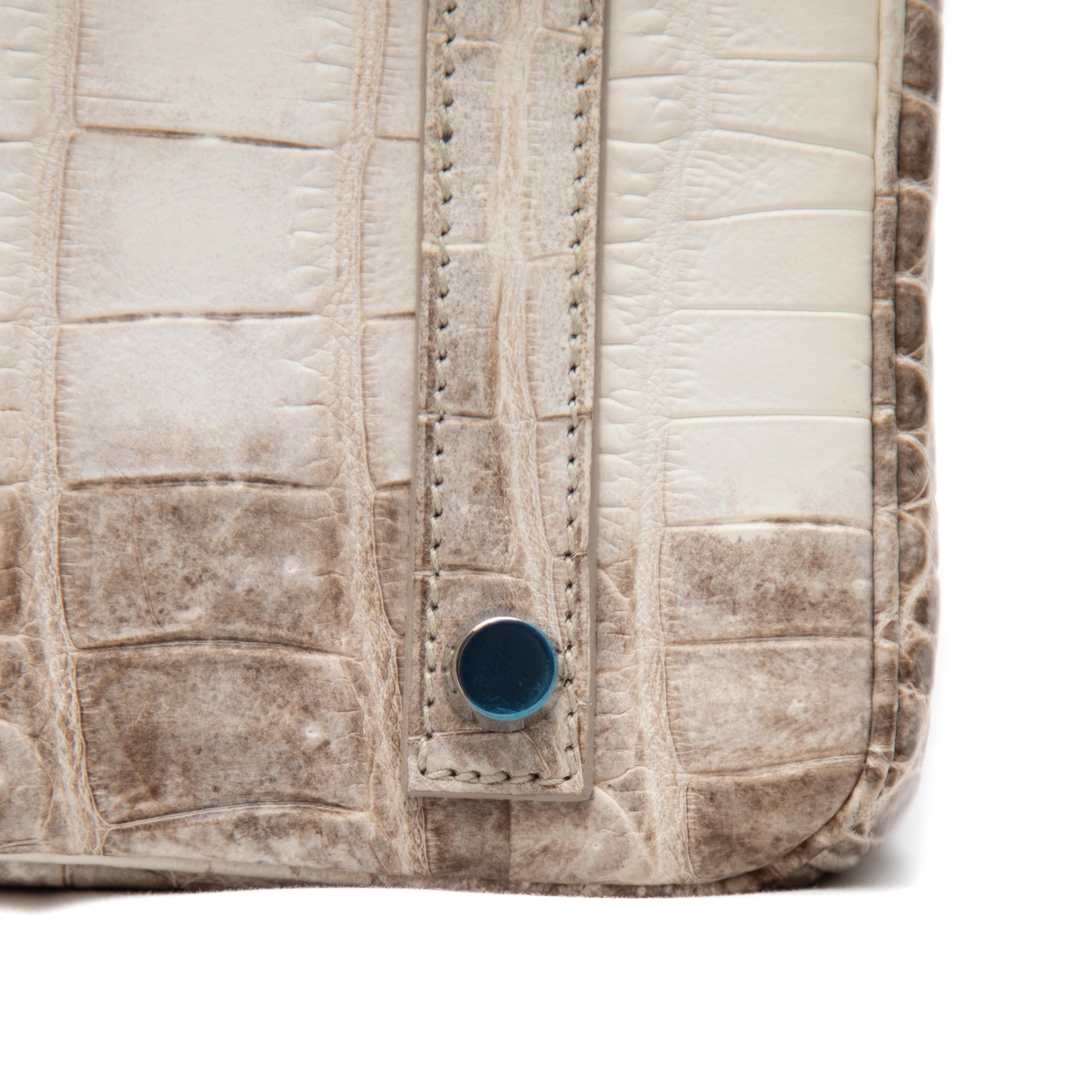 Hermès Blanc Himalayan Birkin 30CM mit Diamant verkrustet 18k WG Hardware im Angebot 4