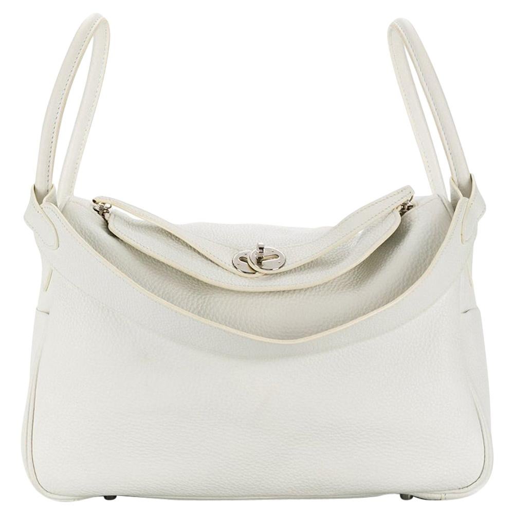 Hermes Blanc White 34cm Lindy Bag at 