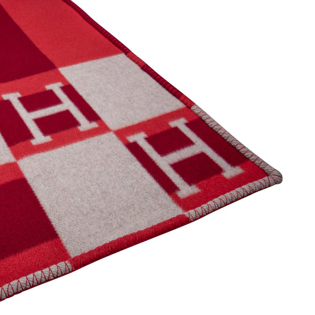 Red Hermes Blanket Avalon Bayadere Rouge Throw Blanket New w/ Box