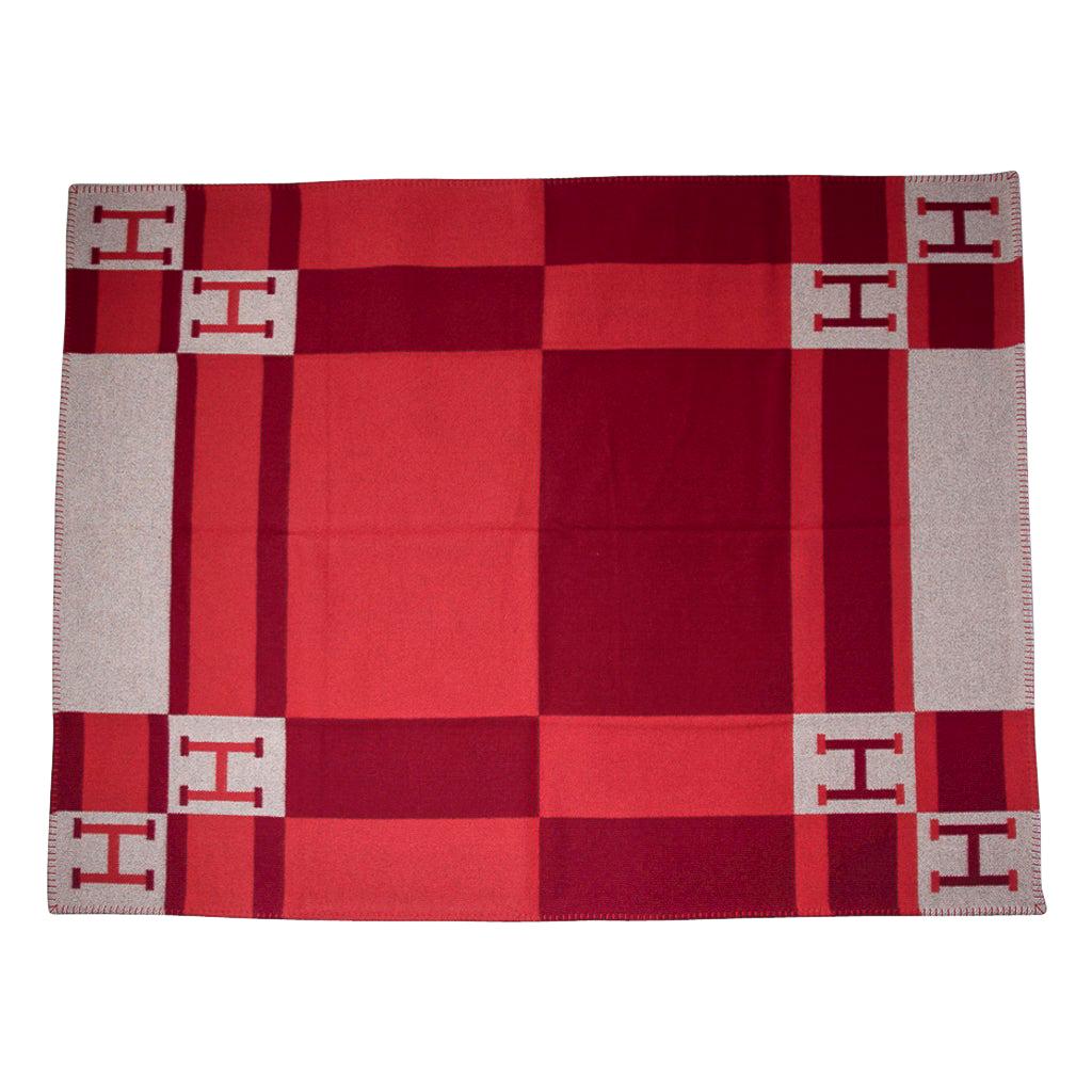 Hermes Blanket Avalon Bayadere Rouge Throw Blanket New w/ Box