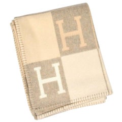Hermes Blanket Avalon I Signature H Coco and Camomille Throw Blanket New