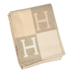 Hermes Blanket Avalon I Signature H Coco and Camomille Throw Blanket New