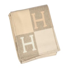 Hermes Blanket Avalon I Signature H Coco and Camomille Throw Blanket New