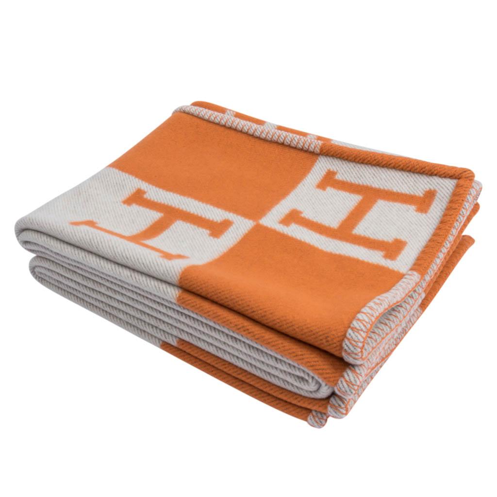 hermes orange blanket