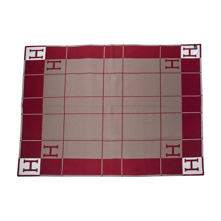 Hermes Blanket Avalon III Rouge Throw Blanket For Sale at 1stDibs