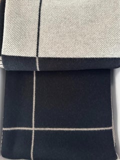 Hermes Coperta Avalon III Lancio Ecru Noir Nero Lana Cashmere