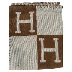 Hermes Blanket Avalon Throw Ecru Camel Wool Cashmere