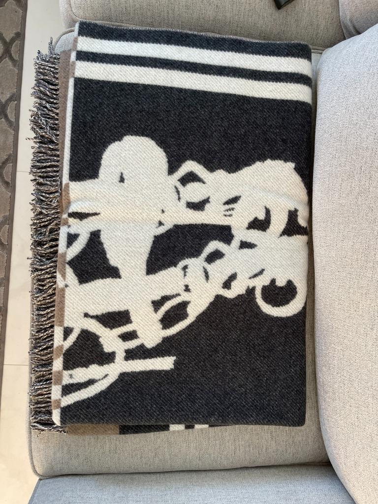 Hermes Blanket Brides de Gala Cashmere and Wool Gris en venta