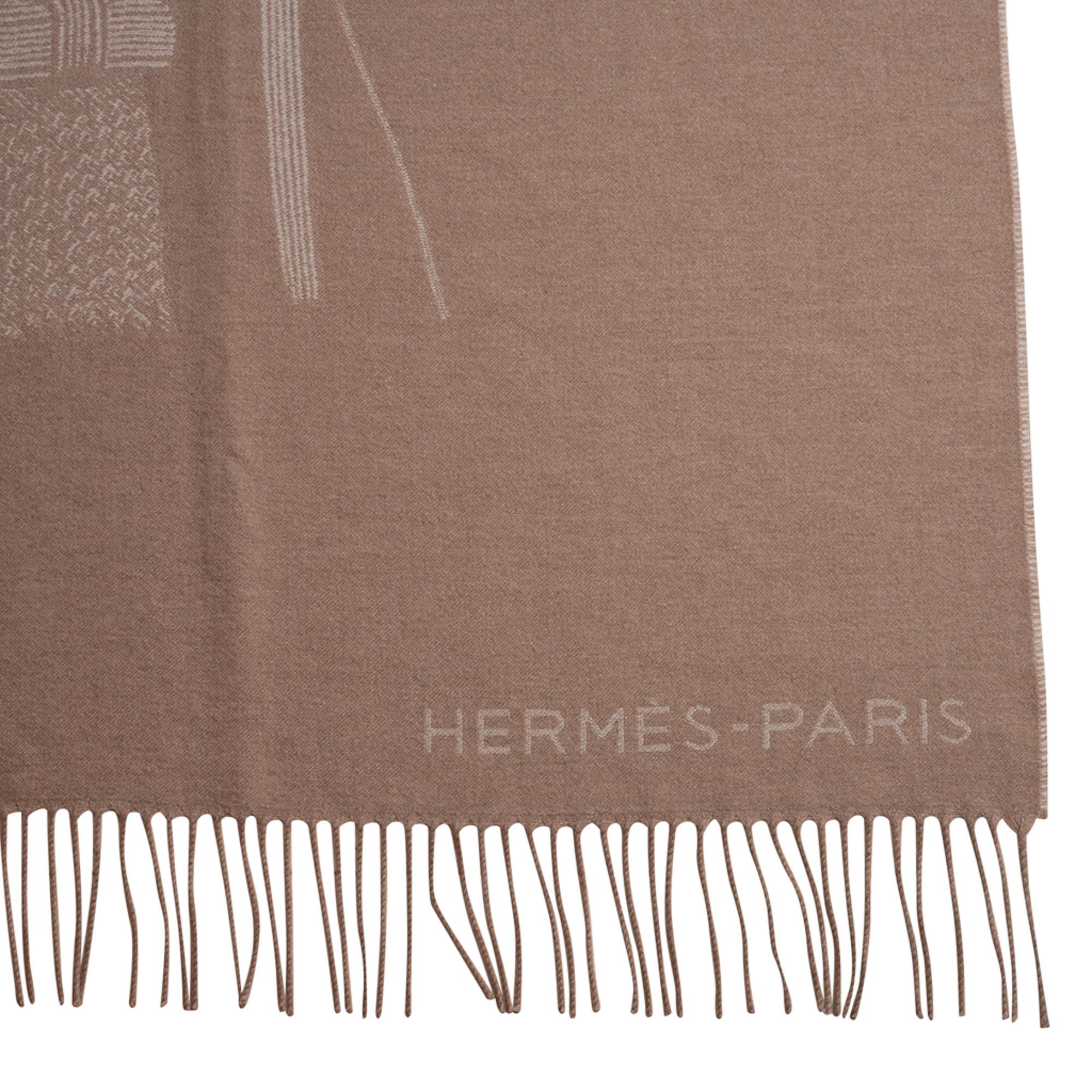 Hermes Blanket Far West Sable Cashmere New For Sale 3