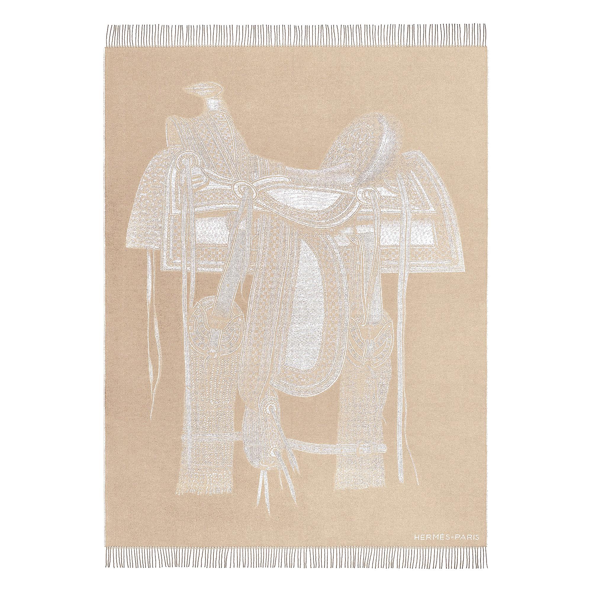 Hermes Blanket Far West Sable Cashmere New For Sale 5