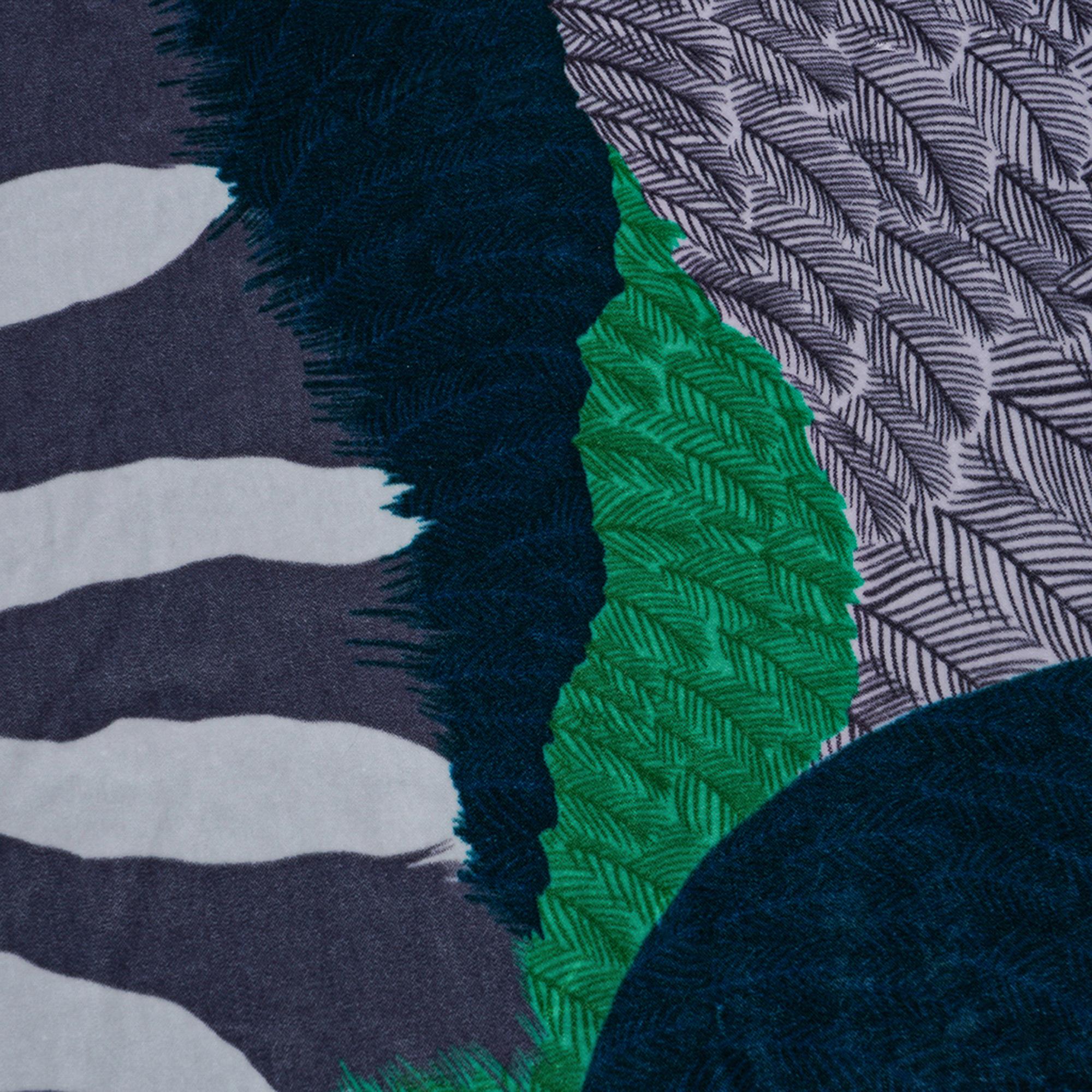 Hermes Blanket Jete de Canape Zebra Pegase Blue / Grey New 4