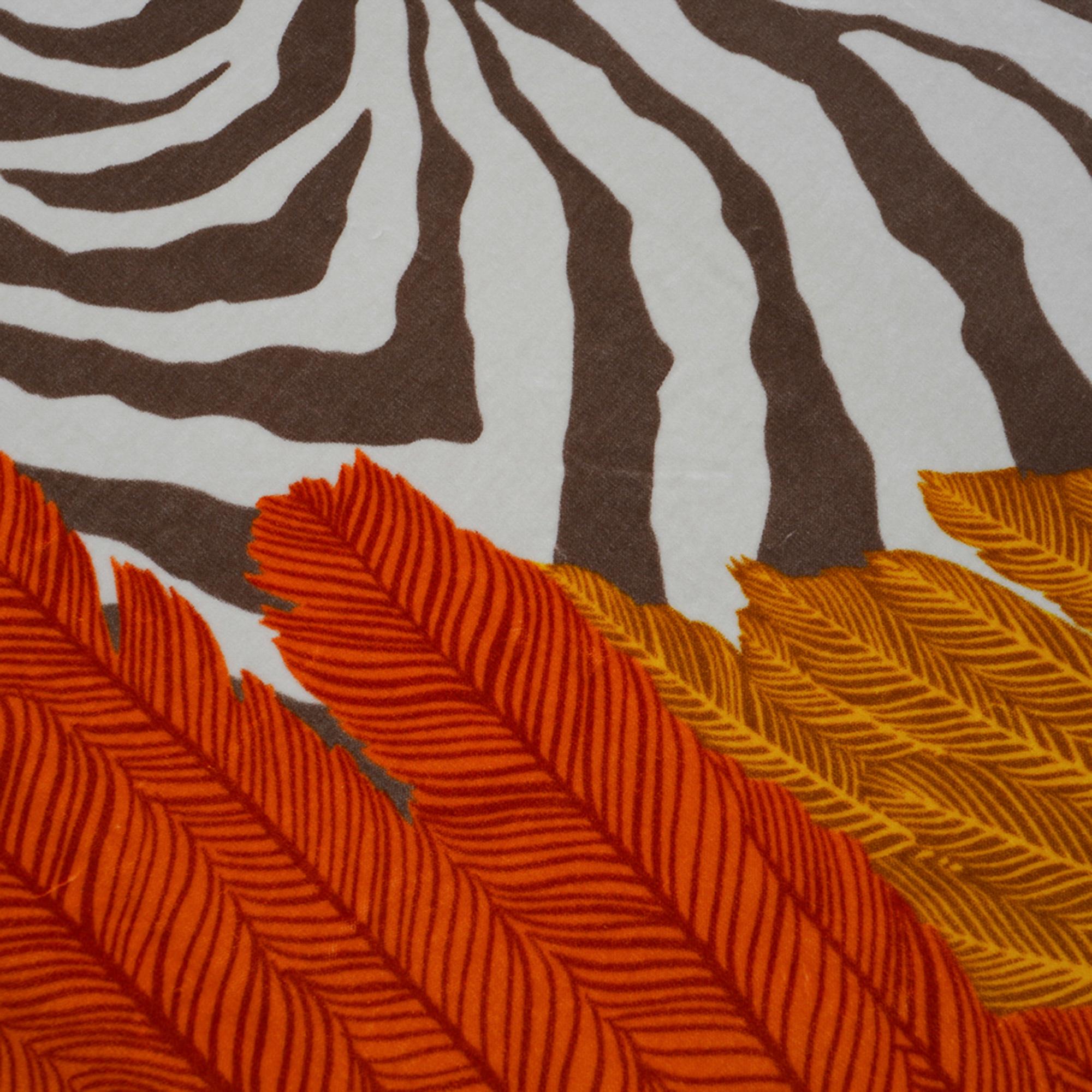 Hermes Blanket Jete de Canape Zebra Pegase Orange / Green Multicolore New In New Condition In Miami, FL