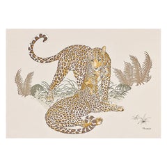Hermes Blanket Jungle Love Natural Mongolian Cashmere / Silk New w/ Box