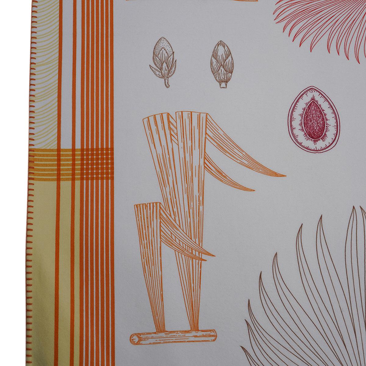 Couverture Palmarum Fortunei Pollen/Corail en cachemire et laine Hermès en vente 7
