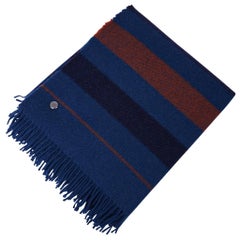 Hermes Blanket Rocabar Blue Hermes Sellier Clou de Selle New